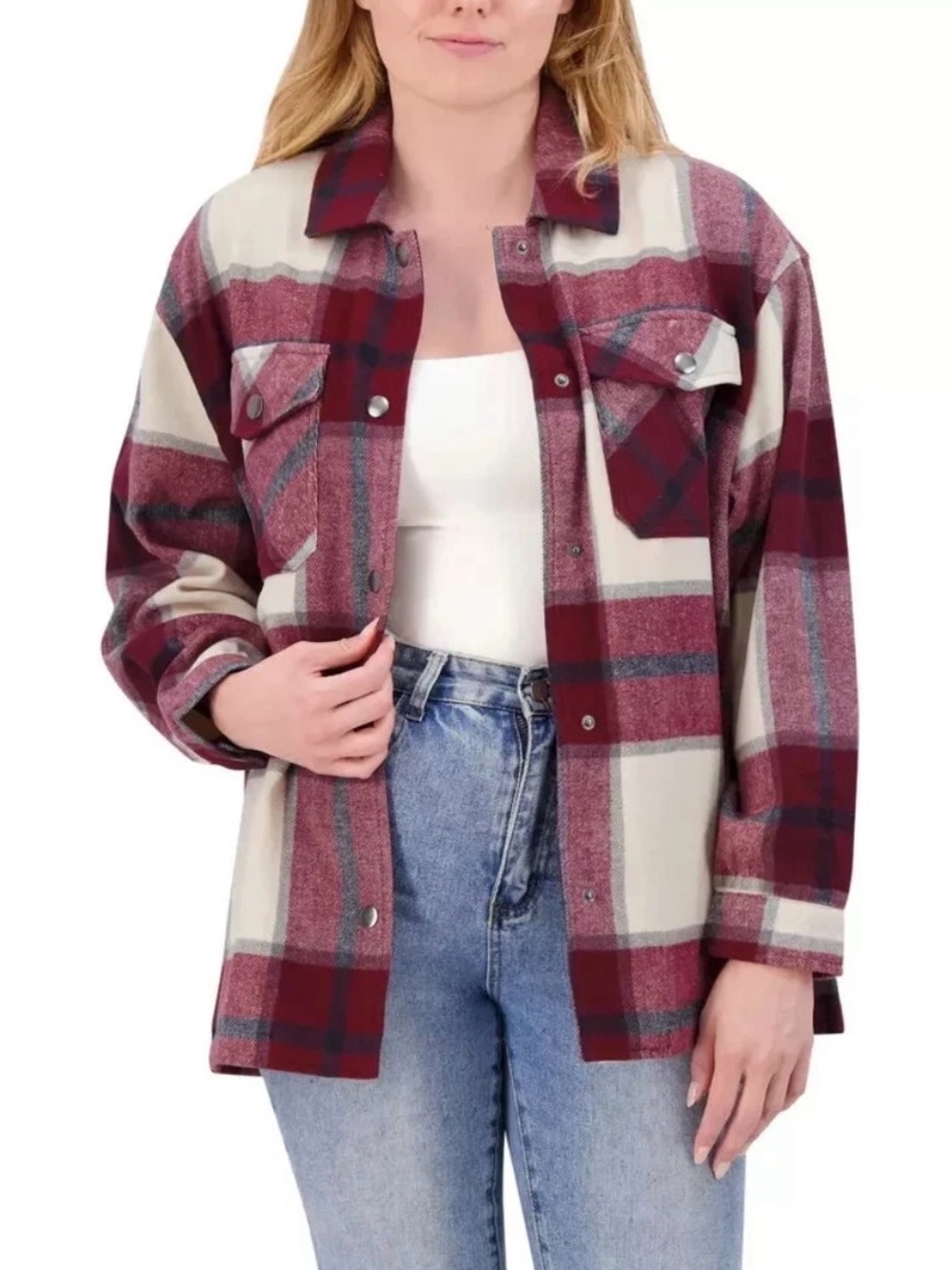 HFX Women's Shirt Jacket Red Size L